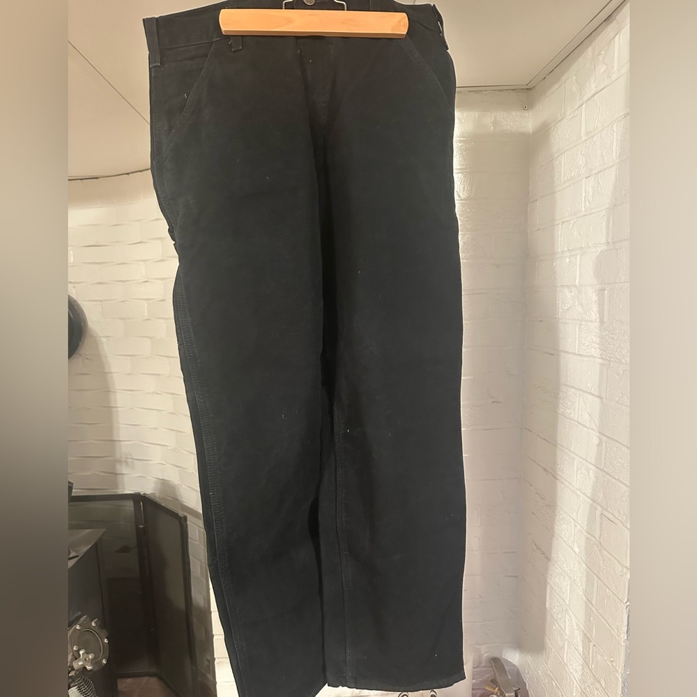 Carhartt Men's Black flannel lined canvas Pants